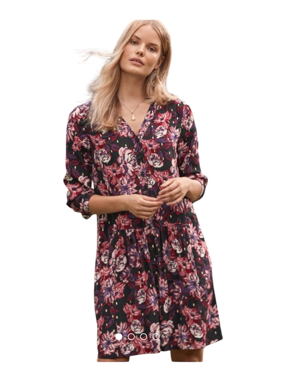 Garnet Hill Dropwaist Button-Up Dress